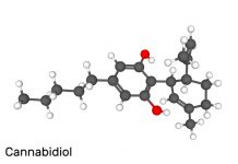 This is an image of a cannabidiol molecule