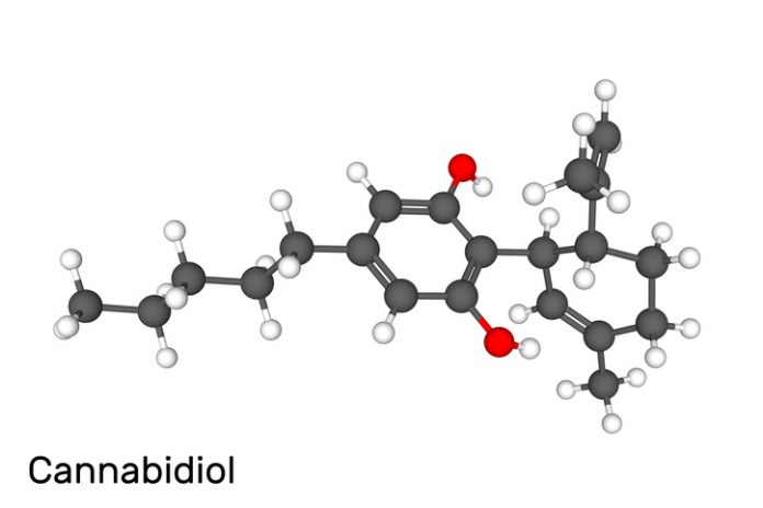 This is an image of a cannabidiol molecule